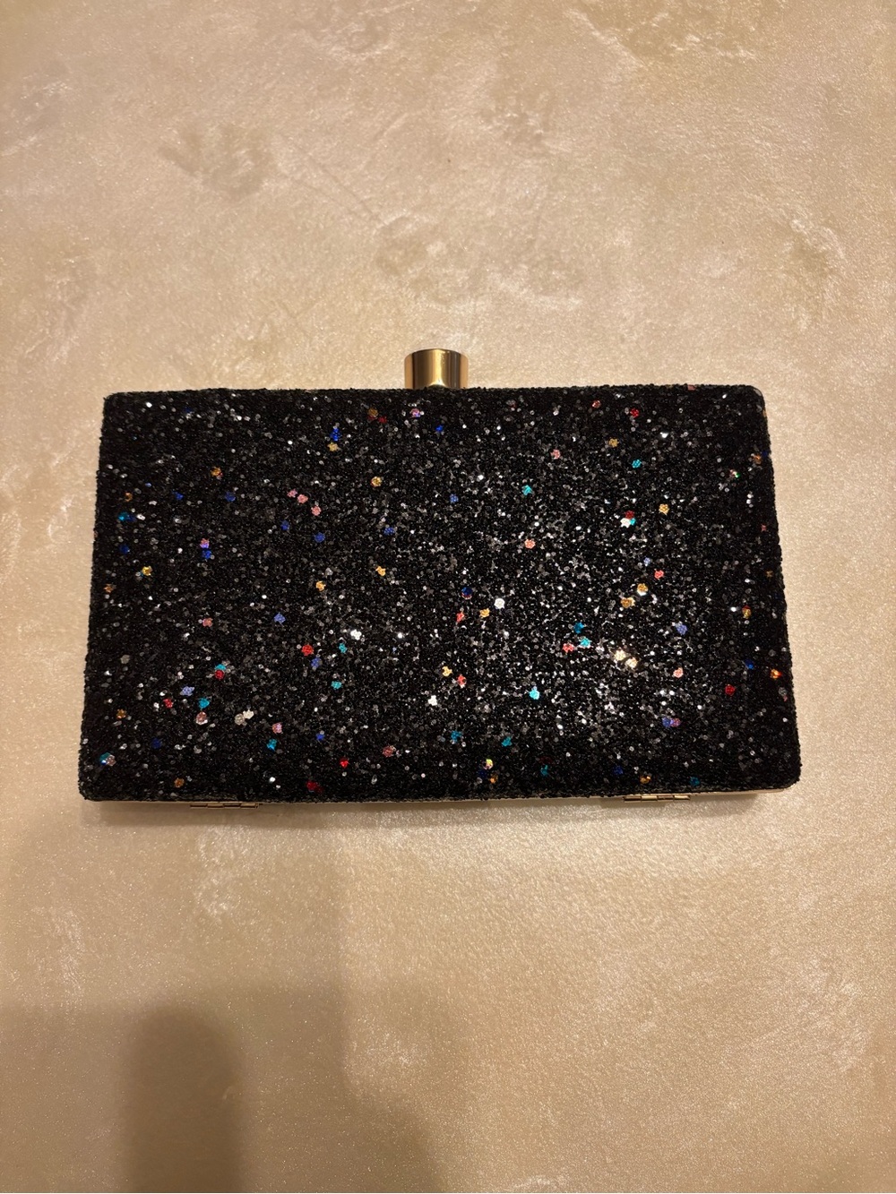 Glitter Evening Clutch - Black Multicolor